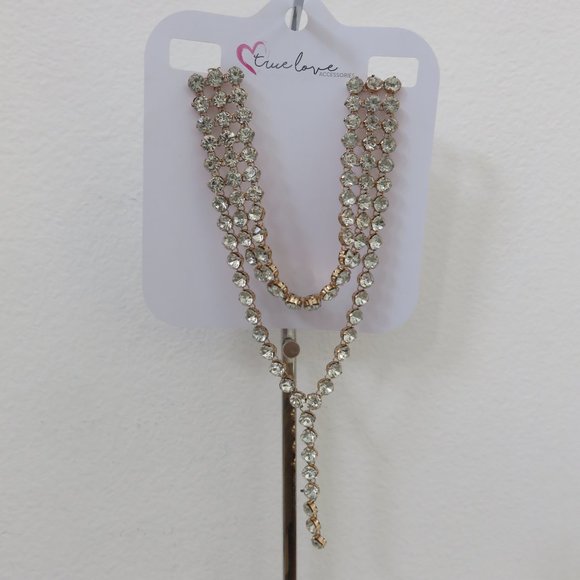 (#W) True Love Diamond Statement Necklace - Picture 1 of 4